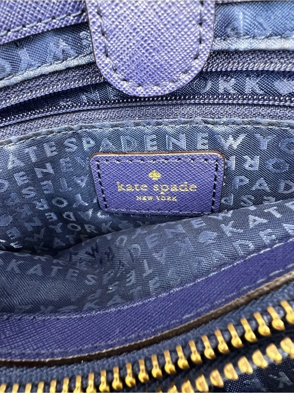 Kate Spade Cove Street Provence Blue Leather Satchel WKRU2790 Gold Hardware